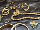 Vintage To Now - Gold Tone Costume Jewelry Lot - Wear, Resell, Or Craft 12.1 Oz