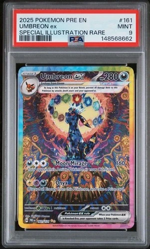 2025 Pokemon Umbreon ex Prismatic Evolutions SIR #161 PSA 9