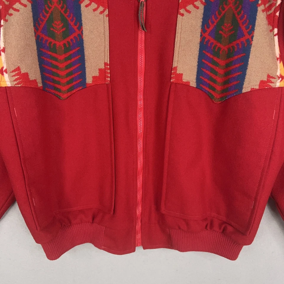 Vintage Pendleton Jacket Mens XL Red Wool Aztec Navajo High Grade Western USA - Image 4 of 4