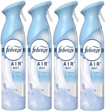 4 Febreze Air Mist LINEN & SKY Odor Fighting Air Freshener Room Spray Mist