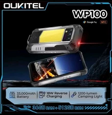 Oukitel WP100 5G Laser RangeFinder Rugged Smartphone 36GB+512G 6.8" 33000mAh LED
