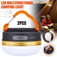 2X Led Campinglampe HäNgelampe Usb Aufladbar Camping Laterne Akku Zeltlampe Dhl