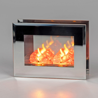 Led Deko Licht Flames Spiegelfeuer H. 16Cm Aus Glas Mit Timer Formano