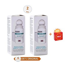 2 Pcs X Isdin Deo GermIsdin Ultra 72H Roll On Deodorant 40ml  free gift   