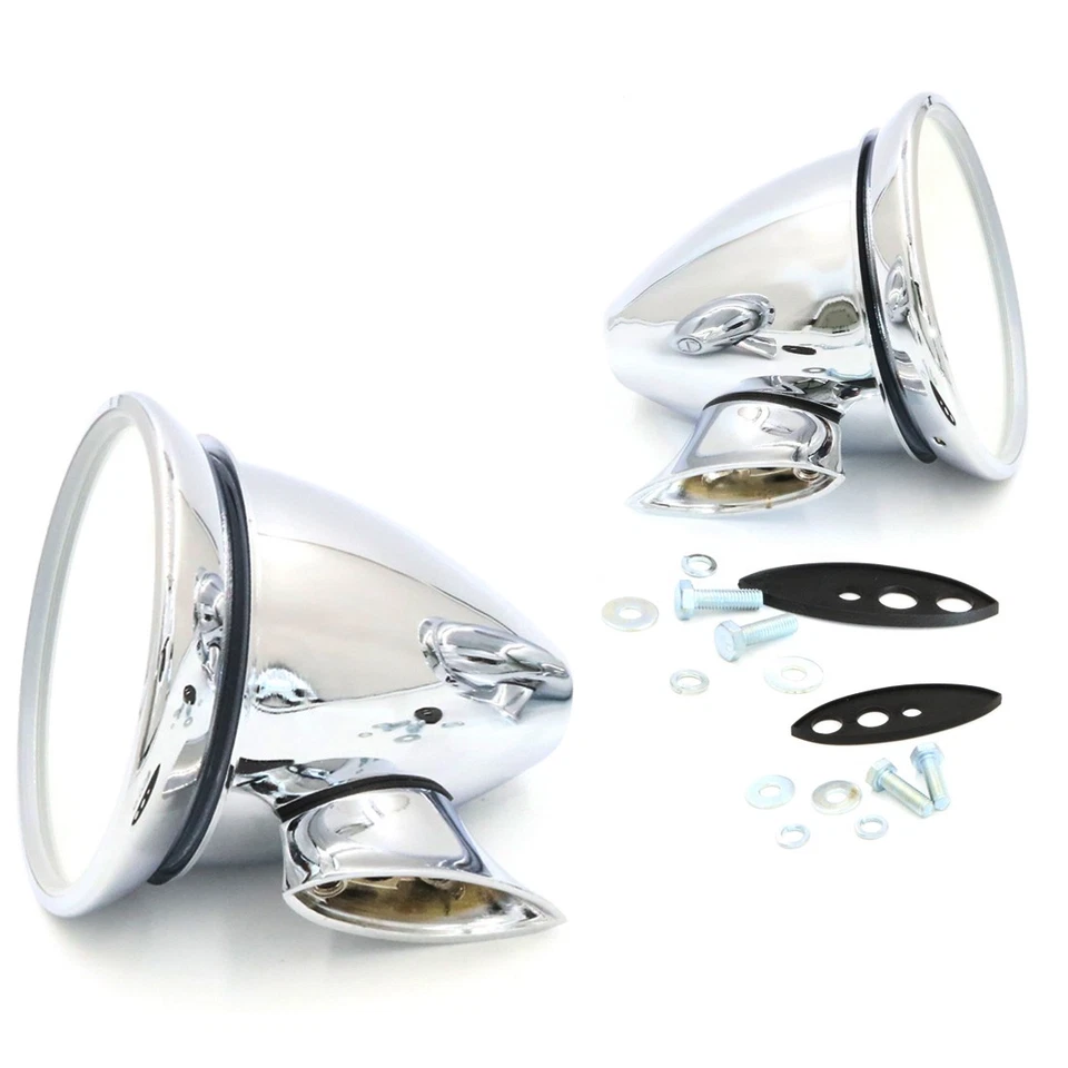 ХРОМИРОВАННЫЕ ЗЕРКАЛА ДЛЯ ДВЕРЕЙ ИЛИ КРЫЛЬЕВ 2 шт. L/R MERCEDES-BENZ 300SL РОДСТЕР КУПЕ 54-63 - Изображение 2 из 4