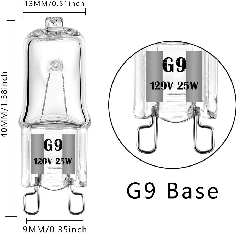 8 pack G9 Bulb 120V 25W T4 Type 2 Pin Base Light Bulb Fast Ship! - Image 2 of 4