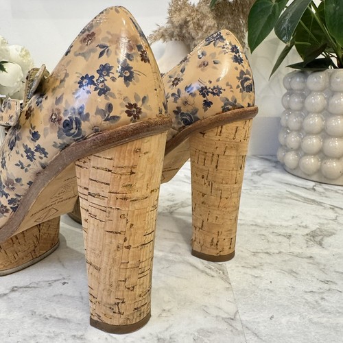 Opening Ceremony Patent Leather Chantal Mary Jane Style Pumps, Nude Floral Print - Picture 14 of 24