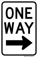 One Way Right Sign 12X18 EGP Reflective Aluminum Sign By Highway Traffic Supply