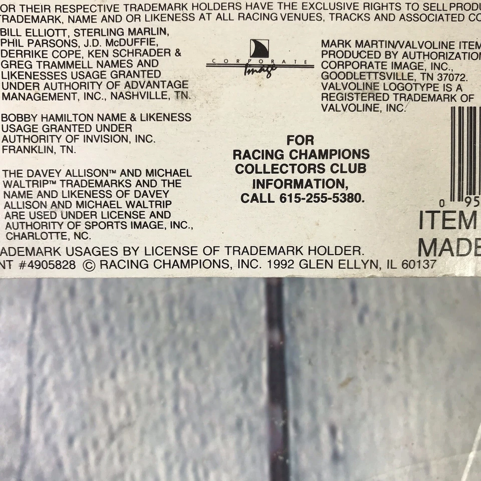 1992 Racing Champions Nascar 1: 64 压铸汽车 Michael Waltrip #30 Pennzoil 复古 — 第 4/4 张图片