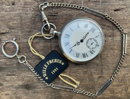 OROLOGIO DA TASCA POCKET WATCH WILLE FRERES + BOX + CATENA CHAIN | eBay