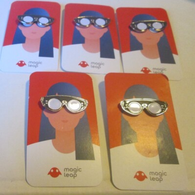 Magic Leap Tech Co lot of 5 Promo Goggles AR Headset Lapel Pinback Pin on Cards