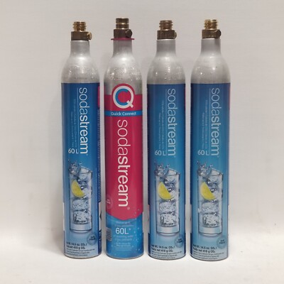 LOT of 4 - SODASTREAM Empty CO2 Canisters Gas Tank Bottles 14.5oz 60L
