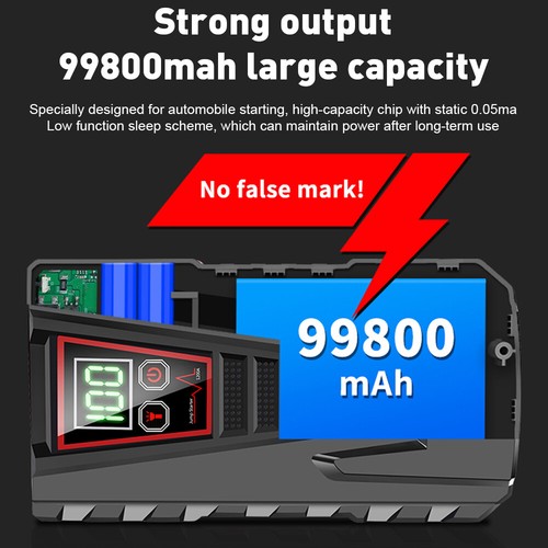 229800mAh 8000A JUMP STARTER CAR BATTERY BOOSTER BOX POWER BANK LITHIUM-ION 12v - Picture 33 of 56