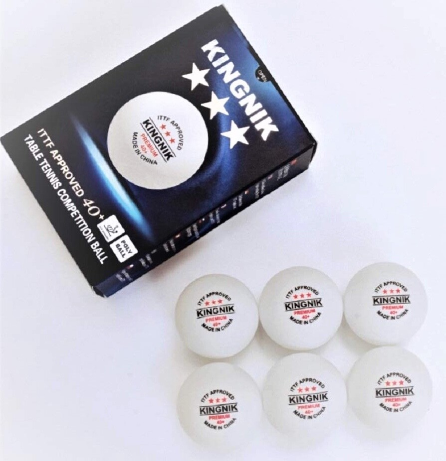 3 Star Table Tennis Balls X 6 KINGNIK Pro Match Balls ITTF Poly Plastic