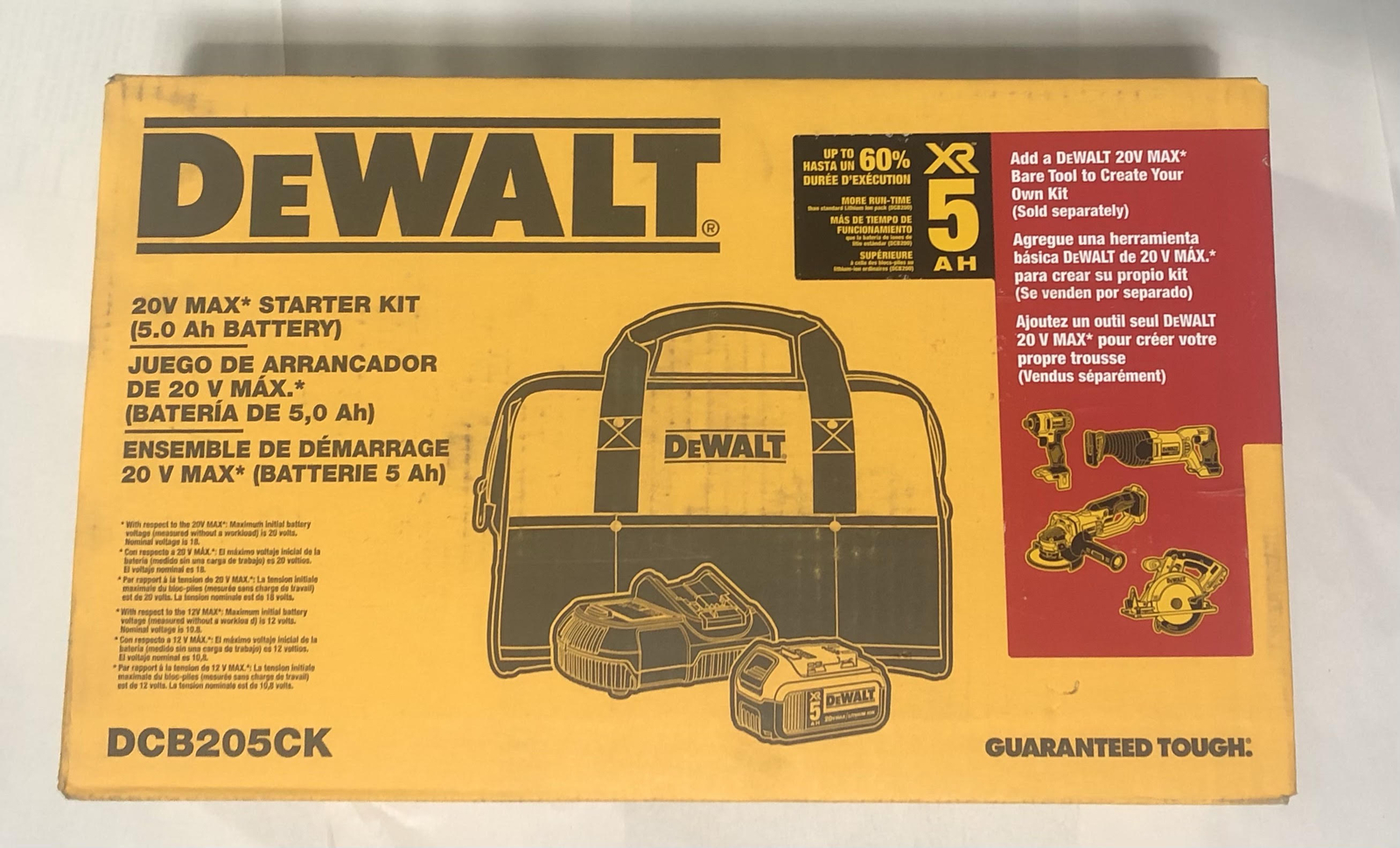 DEWALT 20V MAX Battery and Charger Kit with Bag, 5.0Ah (DCB205CK