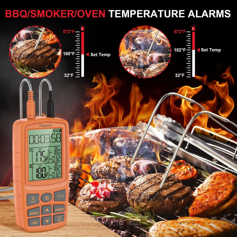Meat Thermometer Cooking Thermometer For Food Smoker Oven Kitchen Bbq Turkey Fis
