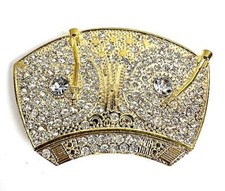 Turntables Mixer DJ Music Rhinestone HIP HOP Rock Gold Fashion Metal Belt Buckle