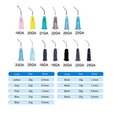 Dental Needle Tips for Etch Gel Composite Flow Applicator Choose Gauge  Qty 