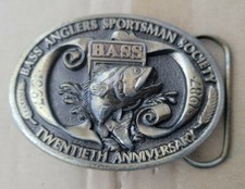 1967 to 1987 Bass Belt Buckle. 20th Anniversary. Bass Anglers Sportsman Society