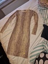 Beige Brown Fine Knit Winter Womens Dress Size 8 From LIPSY