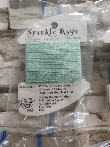 26 x Rainbow Gallery Sparkle Rays Green Aqua Blue 10 yd Needlepoint Cross Stitch - Picture 4 of 9