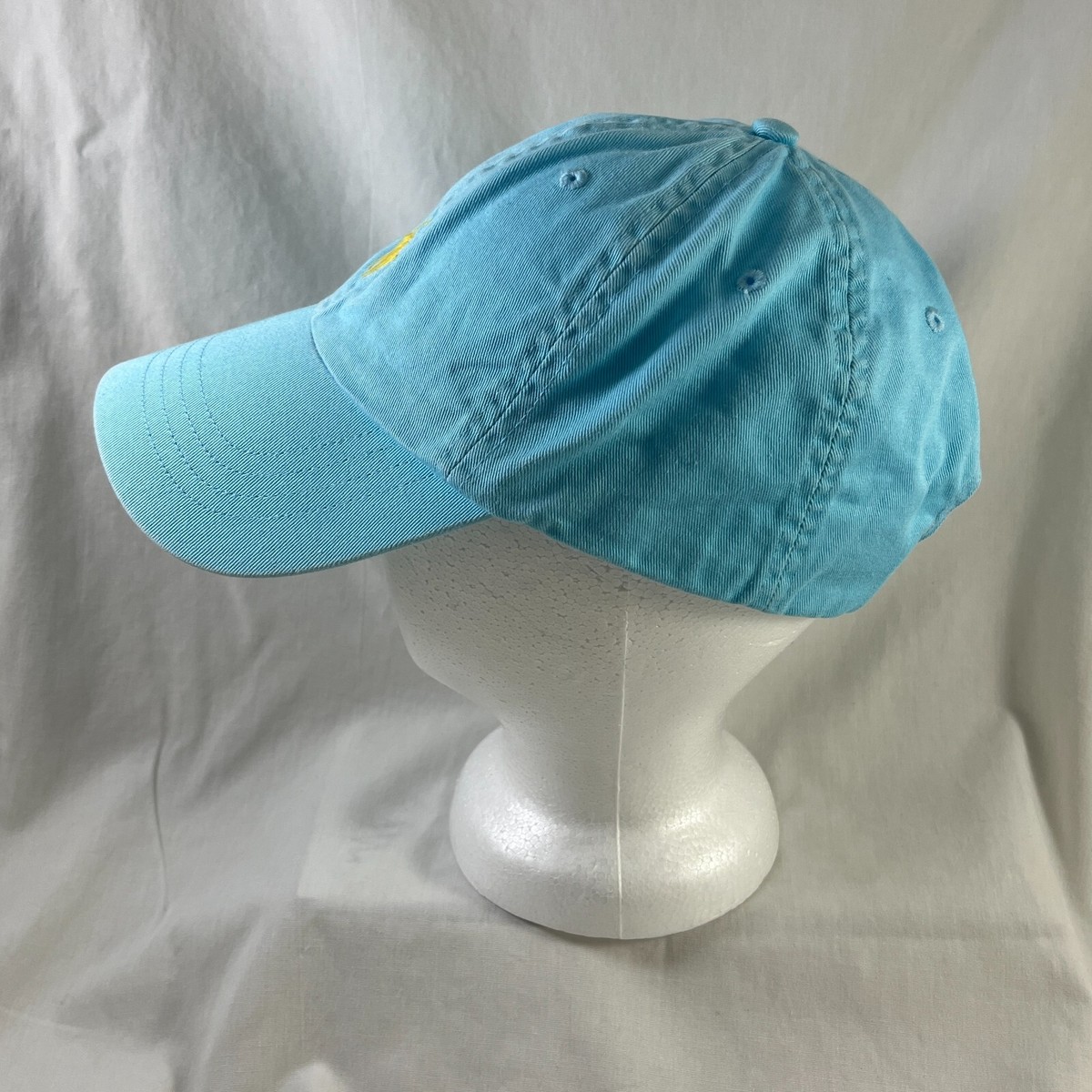 VTG Polo Ralph Lauren Hat Cap Strap Back Blue W/Yellow Pony Logo