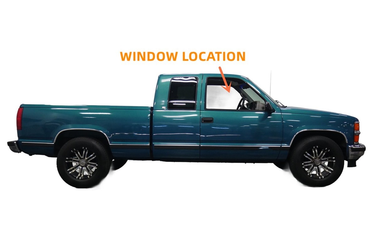 Passenger/Right Front Door Window Glass For 93-99 Chevy Pickup C