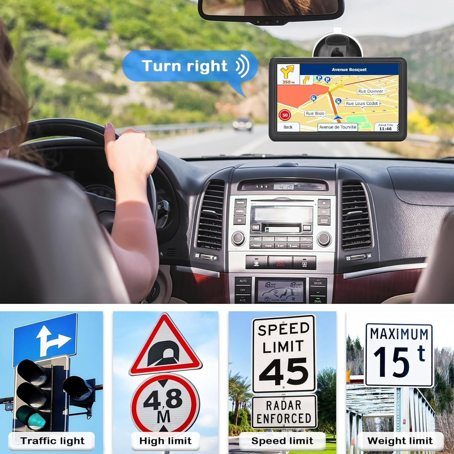 GPS Navigation for Truck RV Car, 7 inch GPS for Truck Drivers Commercial