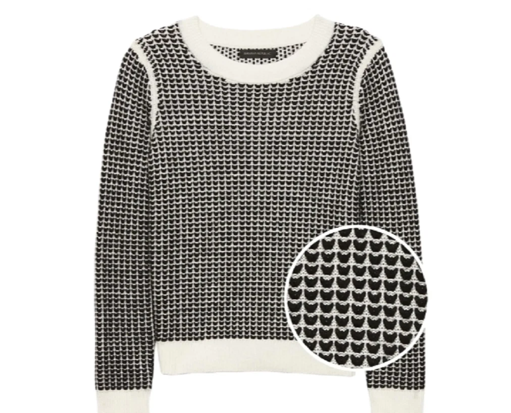 Womens Banana Republic Heart Stitch Crew Neck Sweater Sz XS