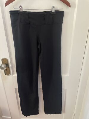 Lululemon Athletica Black Wide Leg Activewear Yoga Pants w/Belt