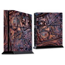 PS4 Playstation console skins decals wrap - Steampunk Metal Panel Vault Gear