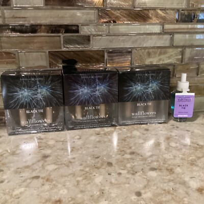 Bath & Body Works BLACK TIE Wallflower Refill Bulbs LOT of 7 Bulbs FREE SHIPPING