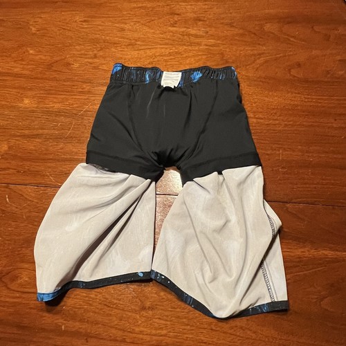 SPEEDO Boys Swim Trunks Small 7-8 Black W/Blue Jellyfish Pattern Elastic Waist - Picture 10 of 11