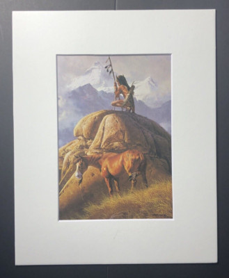Frank C McCarthy ''The Lone Sentinel'' 8 x 10 Matted Western Print