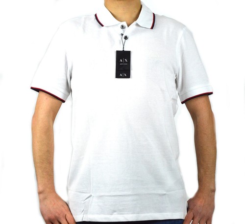 AX ARMANI EXCHANGE polo uomo manica corta 8NZF75 bianco | eBay