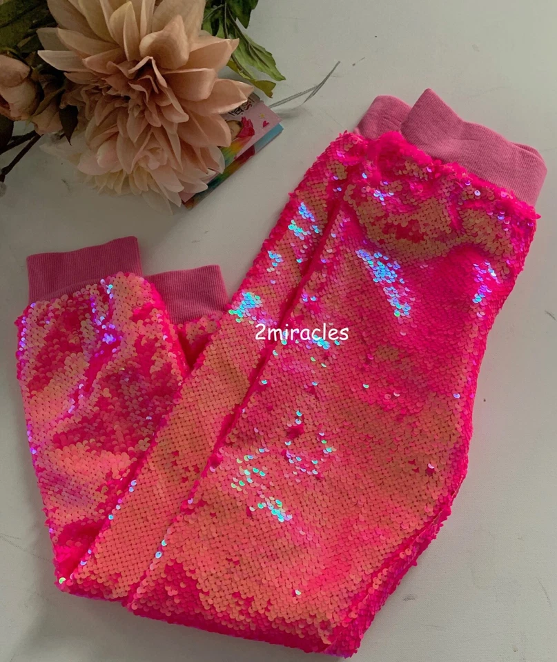 JoJo Siwa JoJo's Armario Abatible Lentejuelas Nickelodeon Pantalones Jogger Niña 7/8 NUEVO Regalo Foto 3 de 4