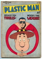 Plastic Man 6 1947- JACK COLE art- Golden Age comic VG 