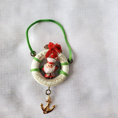 Vtg 1980 Kurt S Adler S.S North Pole Life Ring Preserver Christmas Ornament Rare