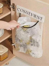 1pc Wall-Mounted Mesh Garbage Bag Holder - Large Capacity Kitchen Organizer-NEW