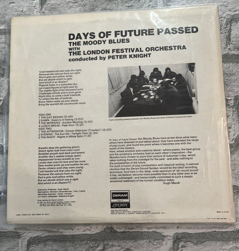 The Moody Blues Days Of Future Passed Vinyl VG LP Record 1967 - Picture 7 of 13