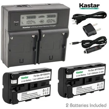 LCD Dual Fast Charger & 2 x Battery for Sony NP-F570 CCD DCR FDR GV HDR HVR NEX