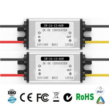 1/2PACK DC 24v to 12v Step Down Converter Reducer Regulator 5A 60W Power Supply