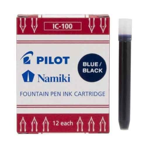 Pilot Namiki Fountain Pen Ink Cart. Blu/Blk 12/Pk Fits Kakuno Office School Arts