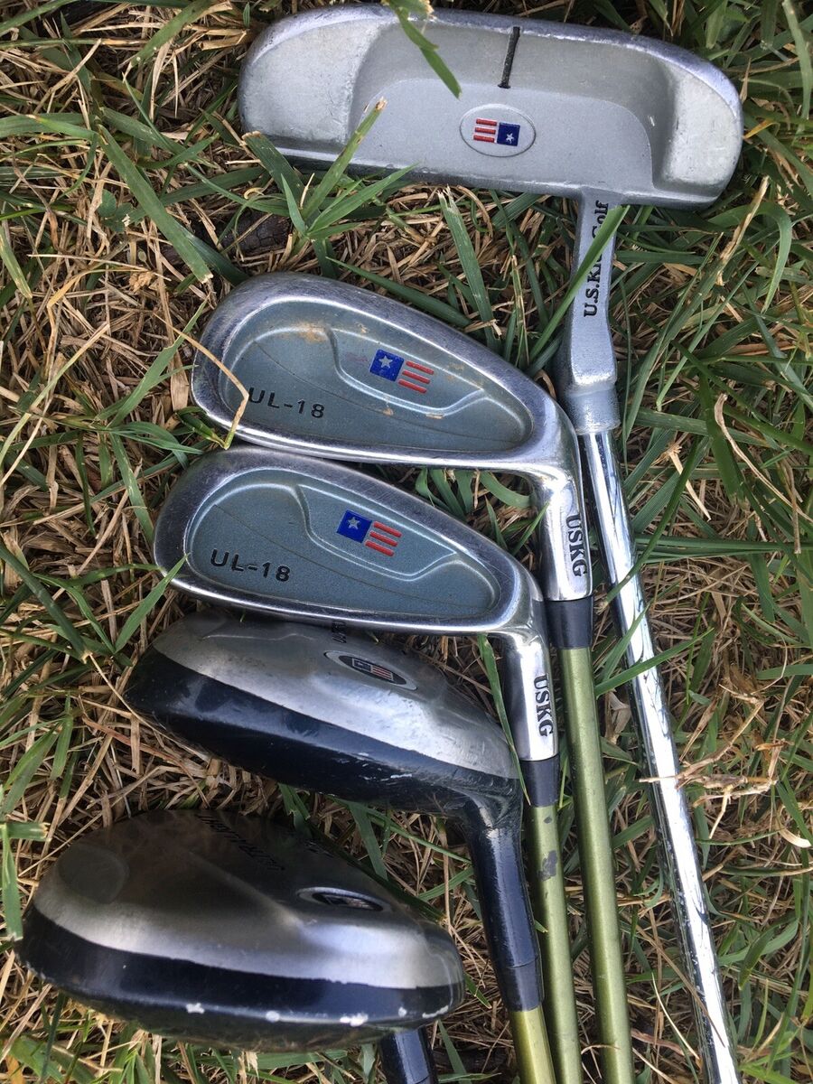US Kids Golf UL-18 Lime 57-39 Bag+5 Clubs (9,PW,3,4h wood US Kids Golf UL-18 Lime 57-39 Bag+5 Clubs (9,PW,3,4h wood
