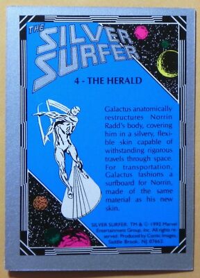 THE HERALD 1992 THE SILVER SURFER Card #4 from Marvel _ LOW