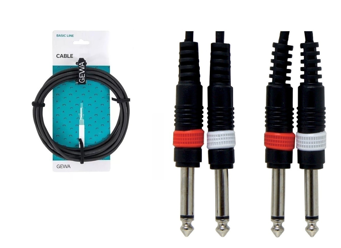GEWA Twin-cable Basic Line 2x Jack mono 6,3 mm - 2x Jack mono 6,3 mm - cavo 3mt