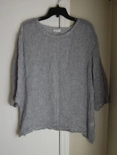 J.Jill Pure Jill Linen Top Gauze Boxy Gray Women's Large