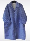 Vintage Ladies Overall  XOS Chest 48” Blue White Gingham Pockets Dinner Lady