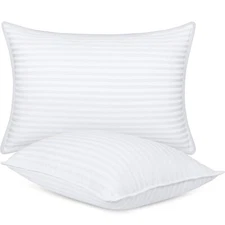 King Bedding Bed Pillows Set of 2 Down-Alternative Hotel Cotton Sleeping Pillow