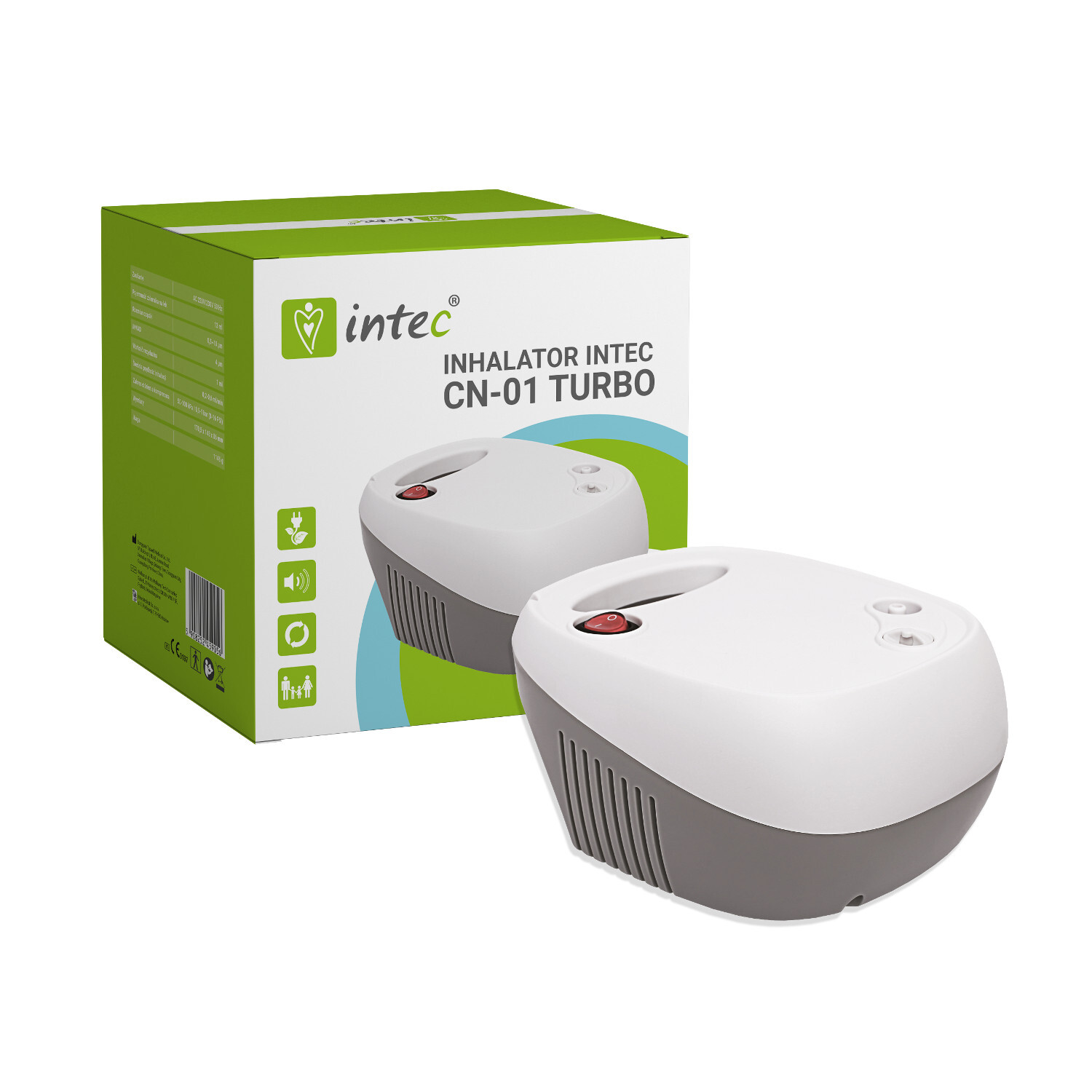 Inhalateur Intec CN-01 Turbo portable et compact blanc pour toute la famille